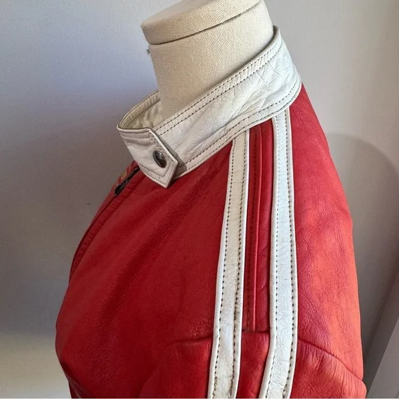 Vintage 70s 80s Swift Leathers Red Moto Racing Jacket Mens S Womens M Authentic - Picture 11 of 16